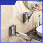 No-Drill Suction-Cup Foldable Towel Rack