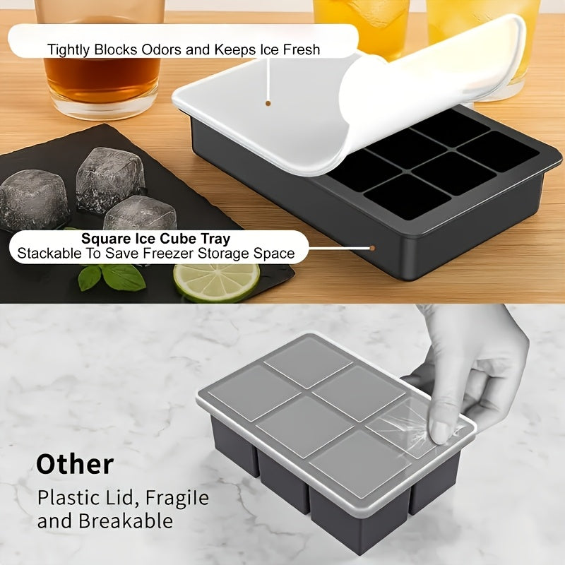 Leak-Proof Food-Grade Silicone Stackable Ice Cube Tray (15-Cube)