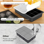 Leak-Proof Food-Grade Silicone Stackable Ice Cube Tray (15-Cube)