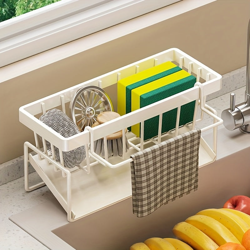 Heavy-Duty No-Drill Metal Sink Organizer (With Towel Rack)