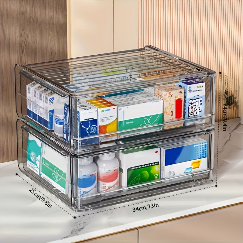 Transparent Multi-Layer Medicine Organizer Box