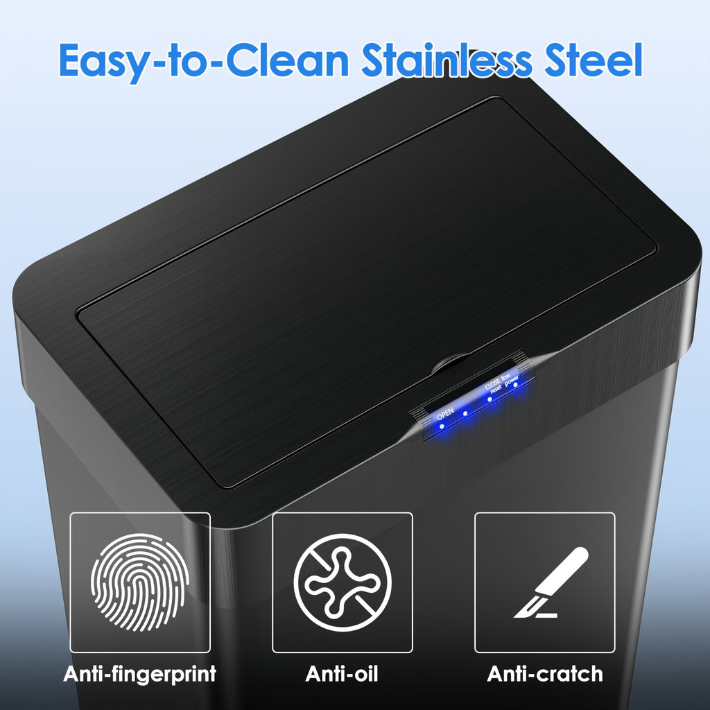 Touchless Soft-Close Stainless Steel Trash Can (18.5 Gal)