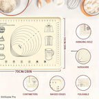 Extra-Thick Non-Slip Silicone Pastry Mat (Printed Measurements)