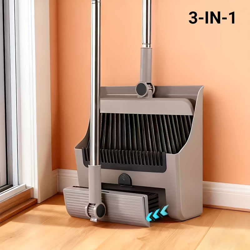 Three-in-One Hair-Resistant Broom & Dustpan (Set of 3)