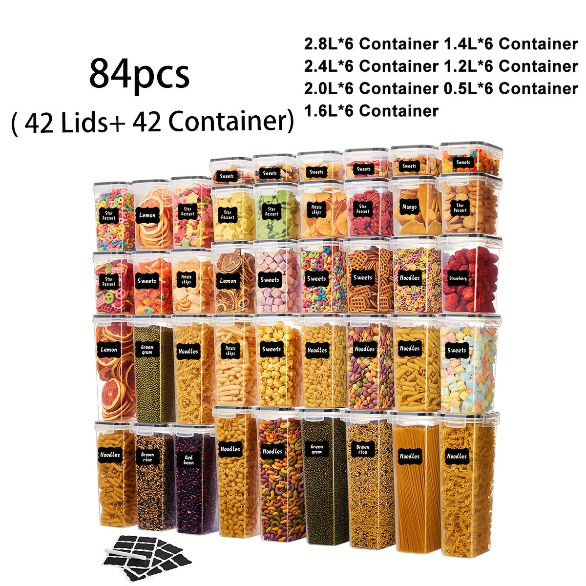 Airtight BPA-Free Flip-Top Food Storage Containers