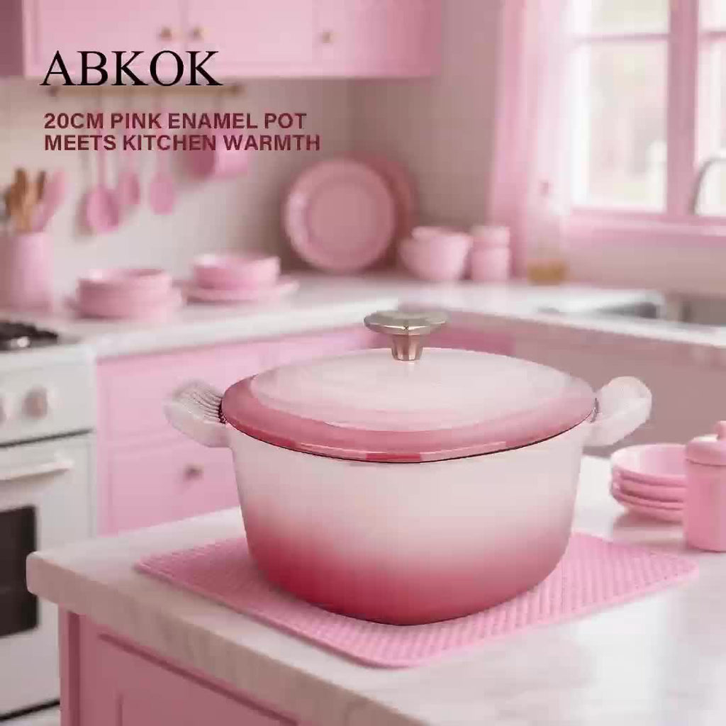 Enameled Non-Stick Heart-Shaped Cast Iron Casserole (2-Quart)