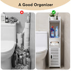 Slim Freestanding Bathroom Storage Cabinet (4-Shelf)