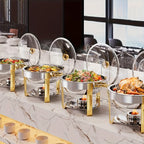 Titanium-Plated Stainless Steel Buffet Hot Pot Set (95% Pre-Assembled)