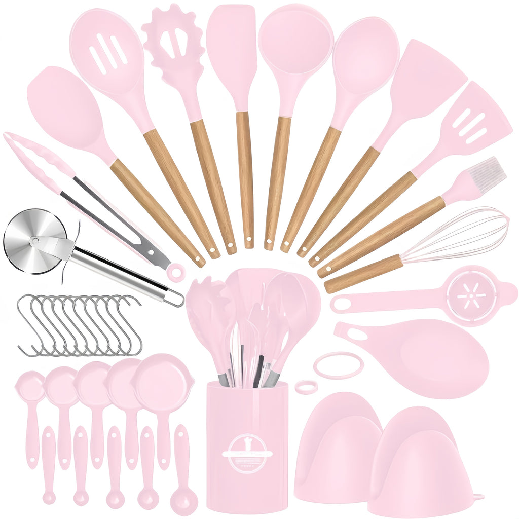 Heat-Resistant Silicone & Dishwasher-Safe Utensil Set (37/44 Pcs)