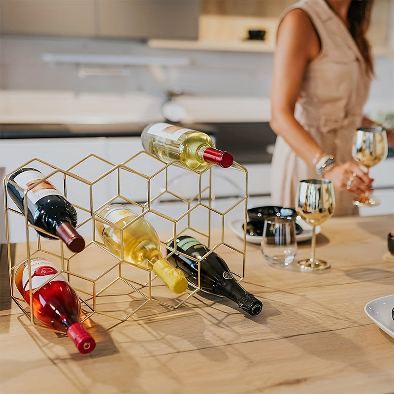 Freestanding Metal 3-Tier Wine Rack (14-Bottle Capacity)