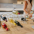 Freestanding Metal 3-Tier Wine Rack (14-Bottle Capacity)