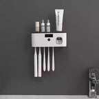 Wall-Mounted USB-Rechargeable Automatic Toothpaste Dispenser & Toothbrush Organizer (5-Slot)