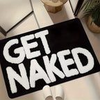 Soft Flannel Absorbent & Machine-Washable Bathroom Mat (Get Naked Print)