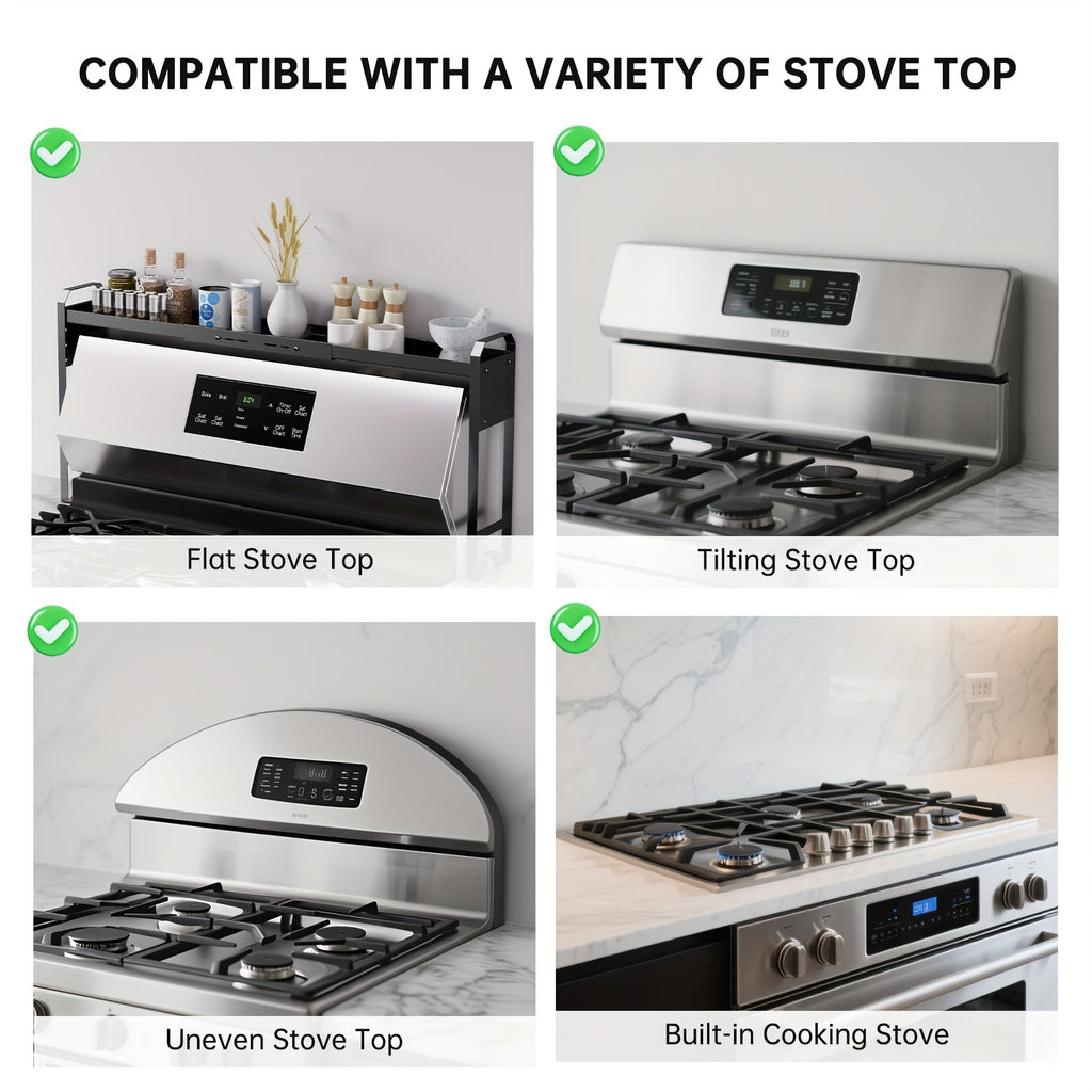 Expandable & Adjustable Powder-Coated Stove Shelf