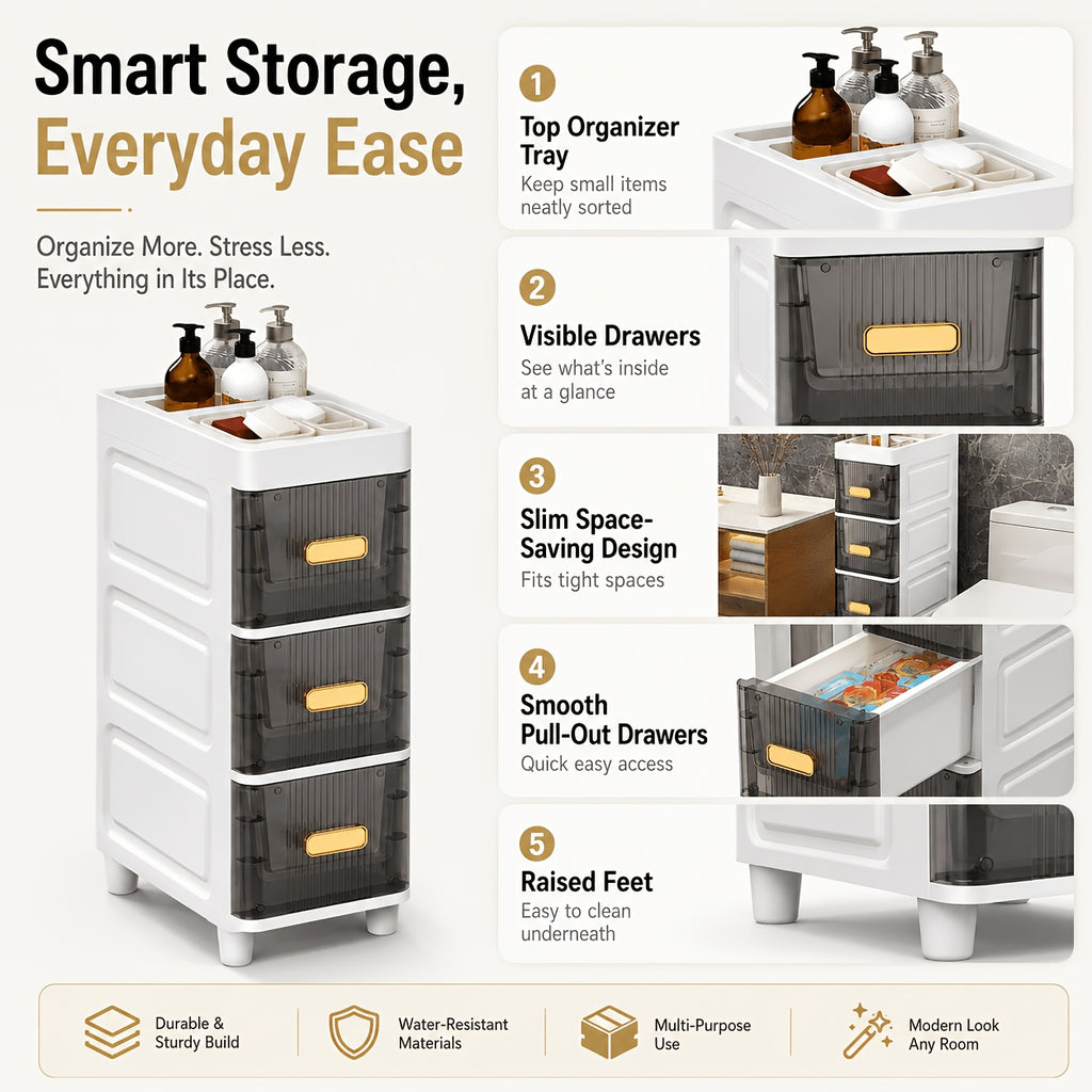 Space-Saving Waterproof Window-View Storage Cabinet (3–6-Tier)