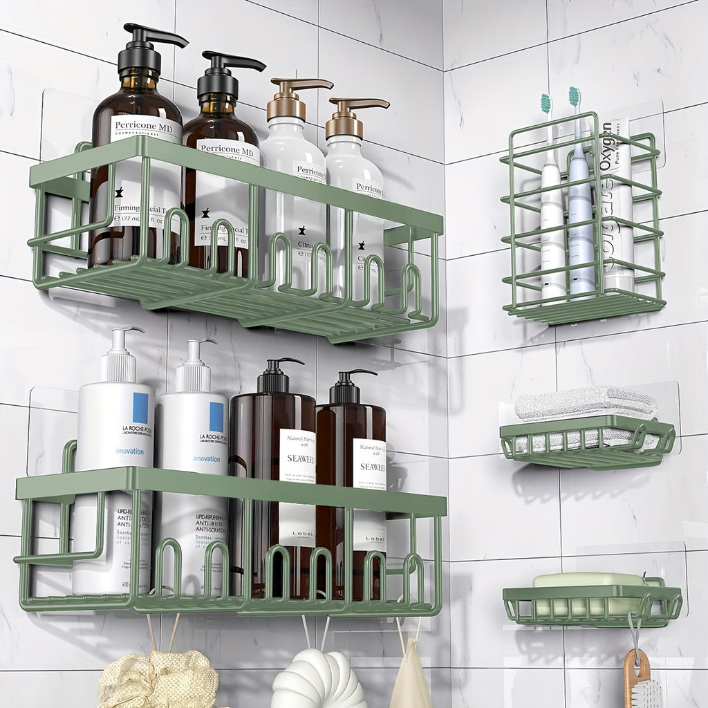 Rustproof 316 Stainless Steel No-Drill Shower Caddy (Set of 5)