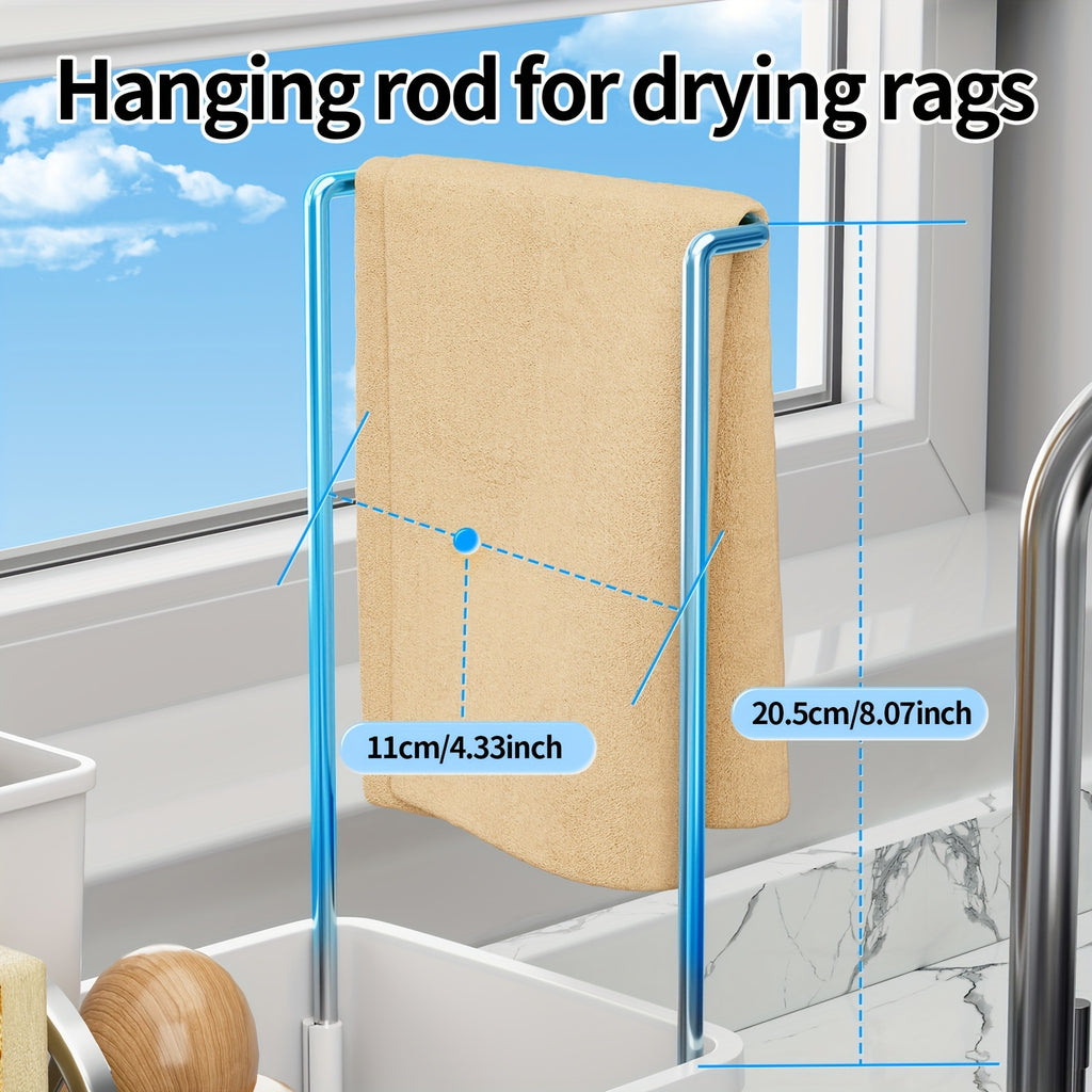 Rust-Resistant Stainless Steel Sponge Holder (No-Drill Mount)