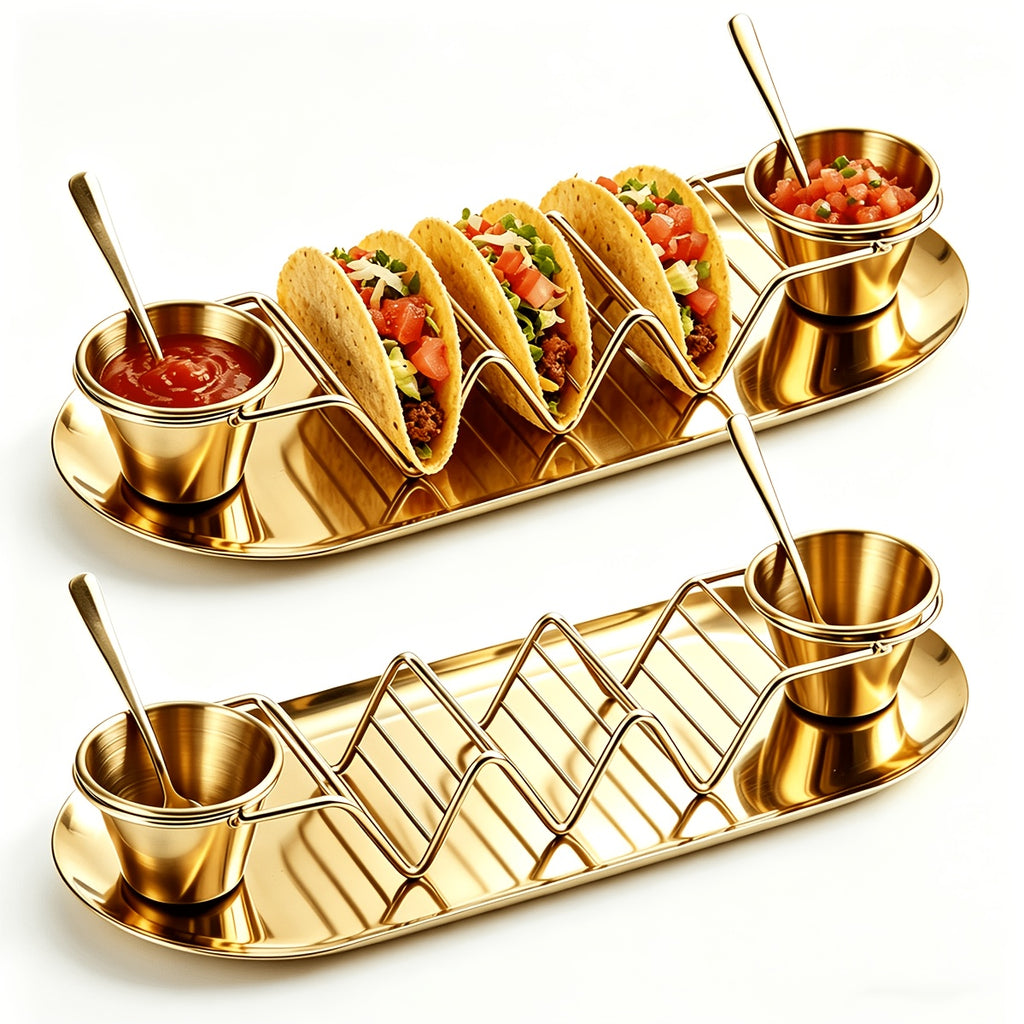 Gold 410 Stainless Steel Taco Serving Set (6-Piece)
