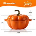 Pumpkin-Shaped Enameled Cast Iron Dutch Oven (4.5 Quart)