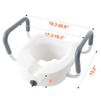 Adjustable Width & Twist-Lock Raised Toilet Seat (350 lb Capacity)