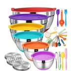 Stainless Steel Airtight & Non-Slip Mixing Bowl Set (26-Piece)