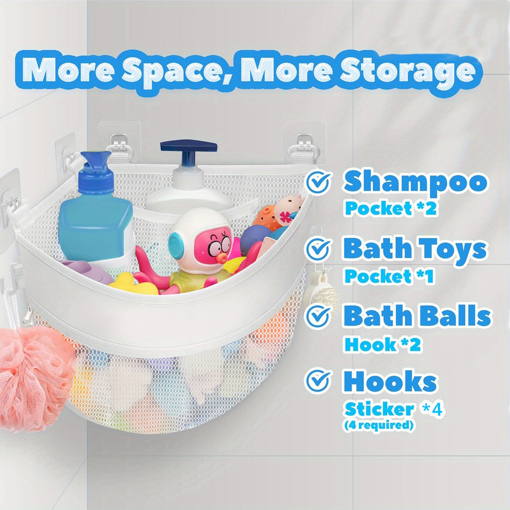 Quick-Dry & Multi-Pocket Hanging Bath Organizer (Adhesive Hooks)