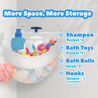 Quick-Dry & Multi-Pocket Hanging Bath Organizer (Adhesive Hooks)