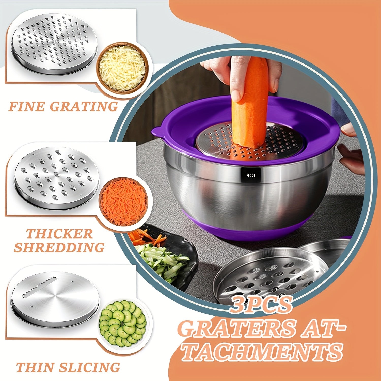 Stainless Steel Airtight & Non-Slip Mixing Bowl Set (26-Piece)