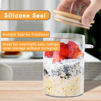 Microwave-Safe Glass Overnight Oats Jar (500ml)