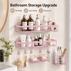 No-Drill Rustproof Stainless Steel Shower Caddy Set (5-Piece)