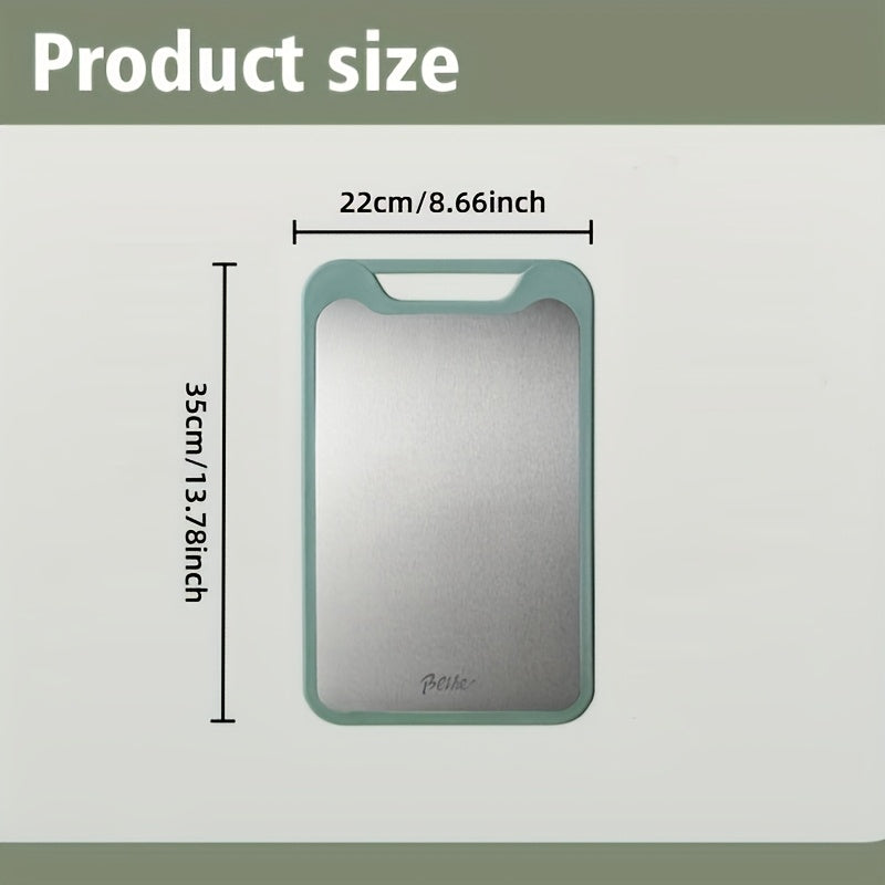 201-Grade Stainless Steel Non-Slip Cutting Board (Grinding Groove)