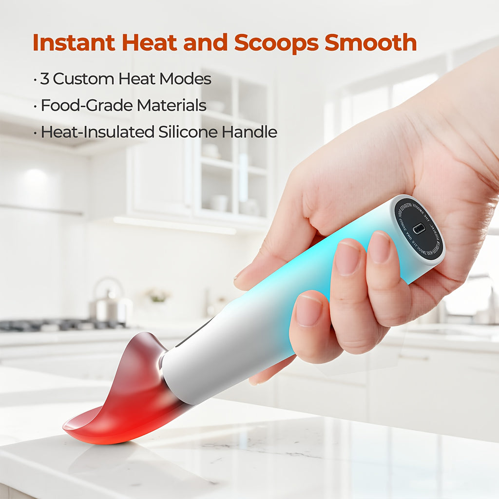 Heated USB-C Rechargeable Silicone Ice Cream Scoop