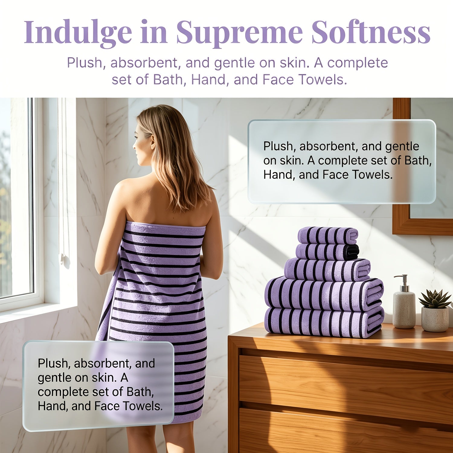 Ultra-Soft Quick-Drying Microfiber Towel Set (5-Piece)