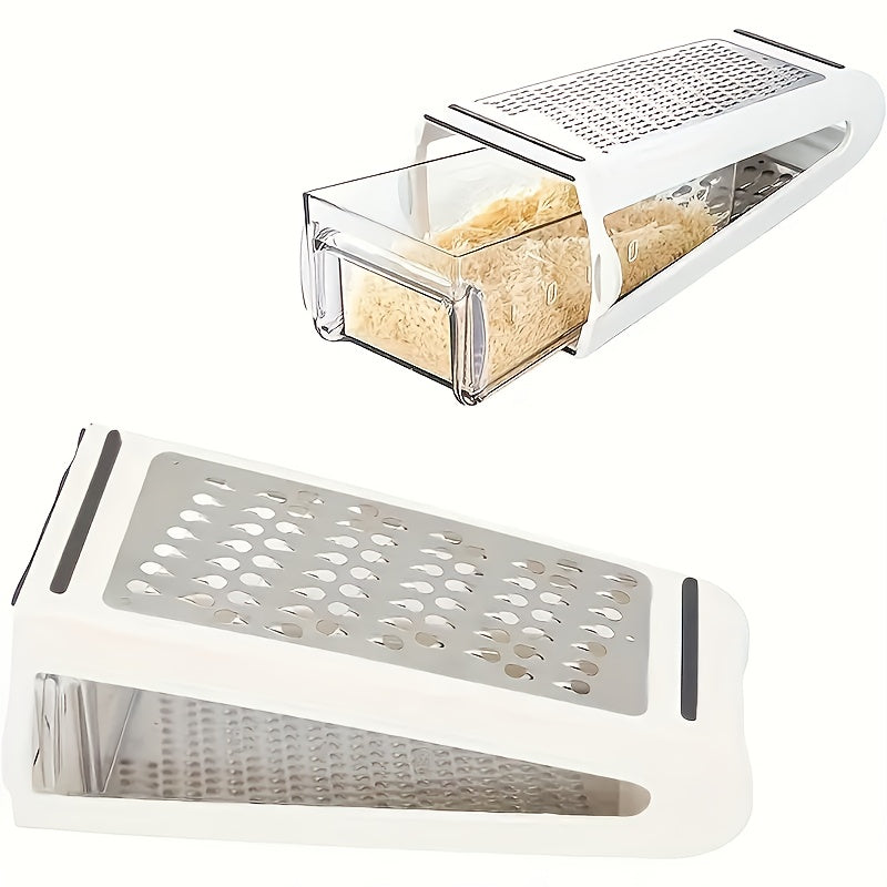 Double-Sided Stainless Steel Grater (Built-In Container)