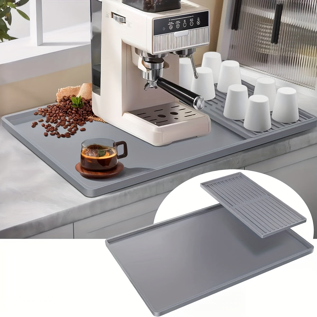 Heat-Resistant Silicone Coffee Mat & Drying Pad