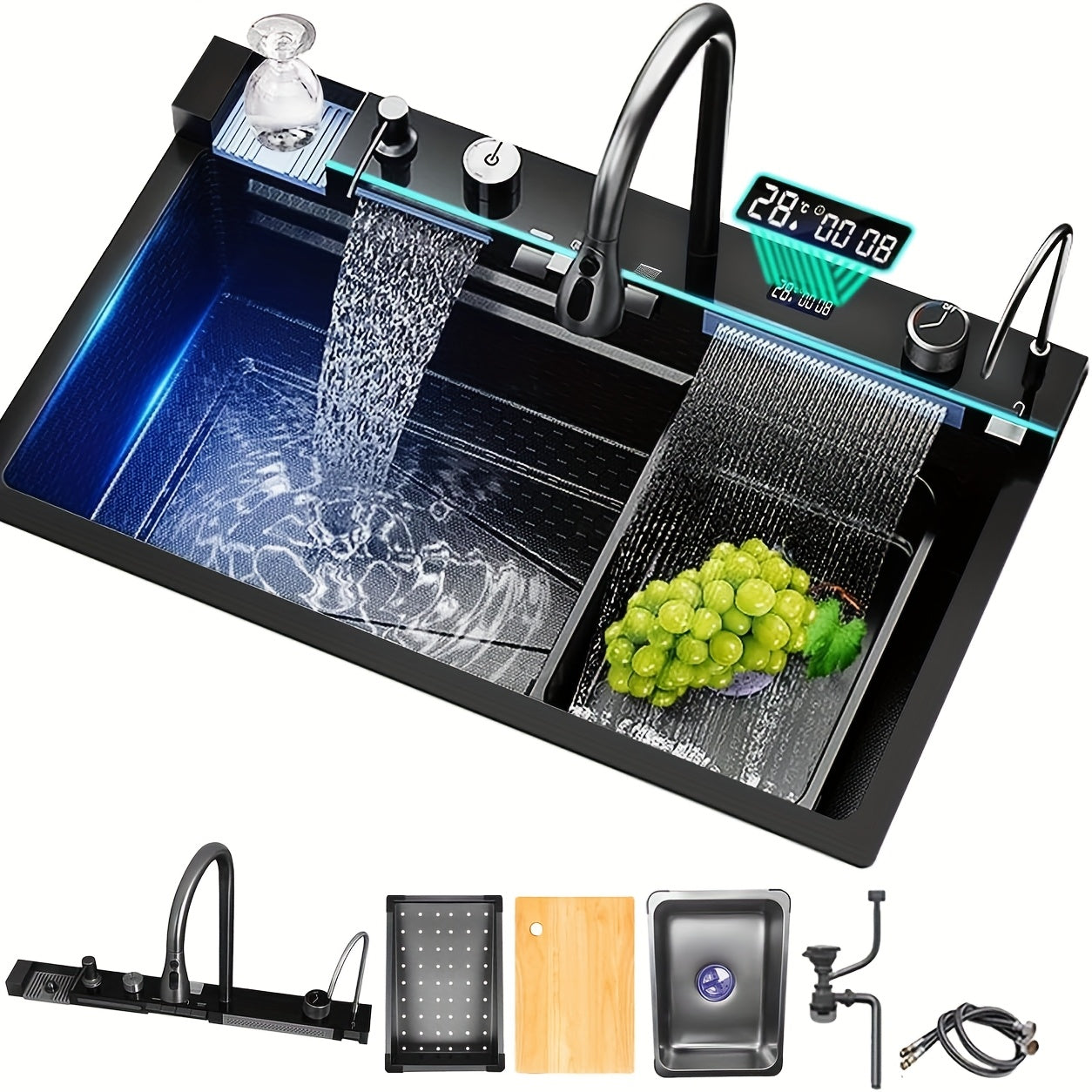 Stainless Steel Waterfall Workstation Sink (Drop-In)