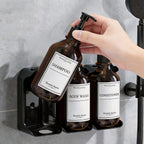 No-Drill & Easy-Refill 3-Chamber Shower Dispenser (16oz Chambers)