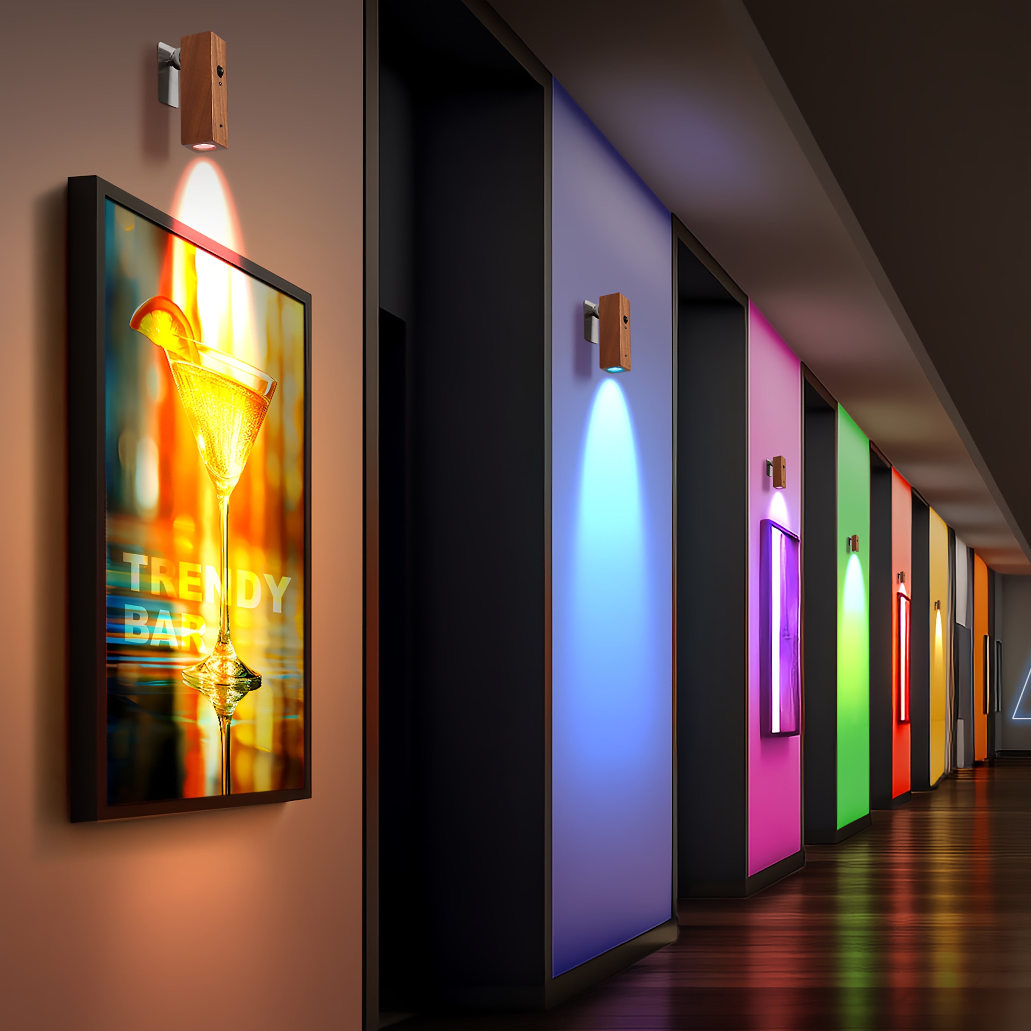 Motion-Sensor RGB Rechargeable Wall Light (Drill-Free Mounting)