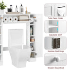 Space-Saving Adjustable Shelves & Toilet Paper Holder Over-Toilet Cabinet