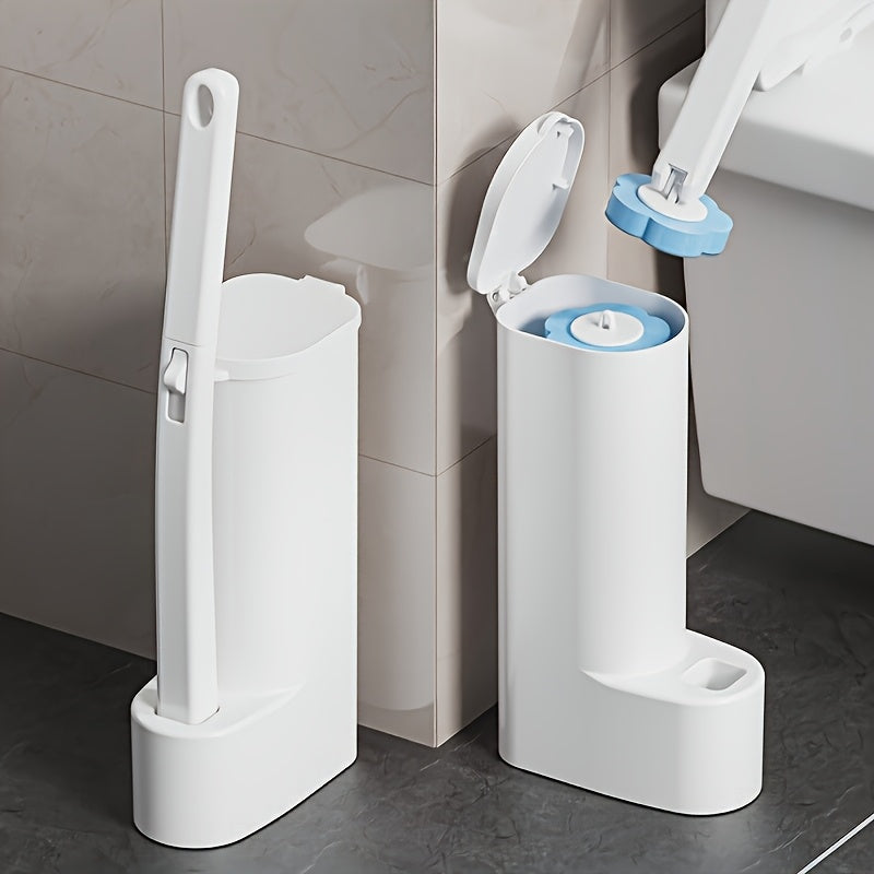 Wall-Mount Toilet Brush Set (Replacement Heads Included)