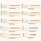 Heat-Resistant Silicone Utensil Set With Wooden Handles (10-Piece)