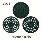 Heat-Resistant Non-Slip Silicone Trivet Set (3-Piece)