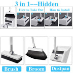 Three-in-One Hair-Resistant Broom & Dustpan (Set of 3)