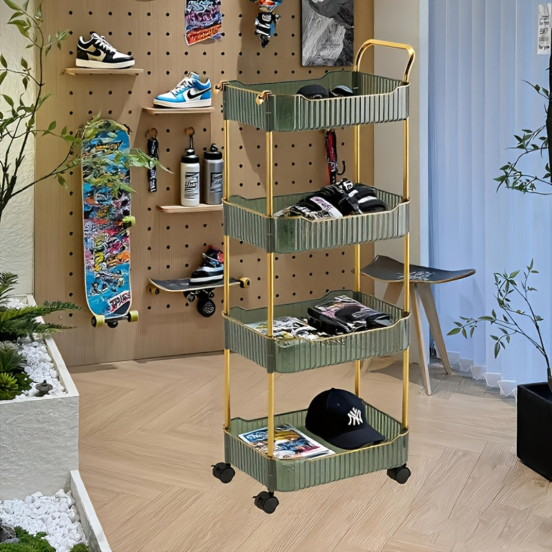Ultra-Thin Plastic Rolling Storage Cart (3- or 4-Layer)