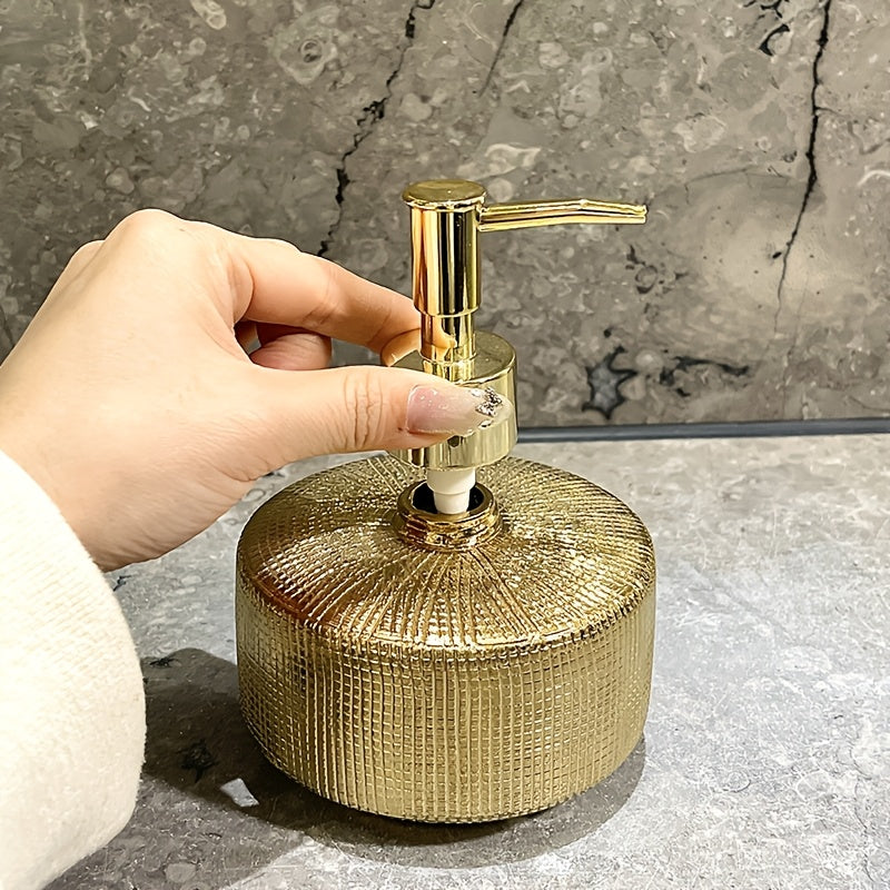 Luxury Golden Ceramic Bathroom Accessory Set (Set of 3)