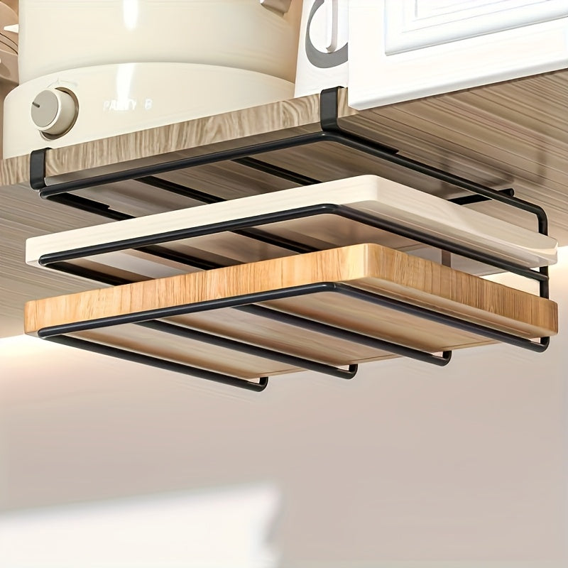 Space-Saving Stainless Steel Under-Cabinet Storage Rack