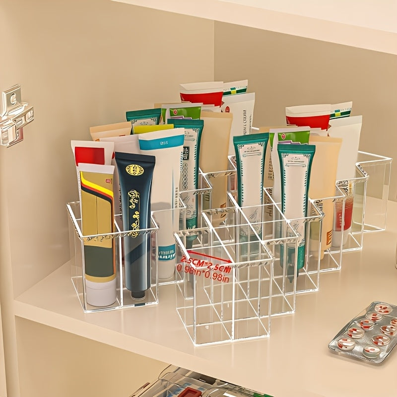 Clear Acrylic 16-Compartment Medicine Organizer