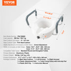 Adjustable Width & Twist-Lock Raised Toilet Seat (350 lb Capacity)