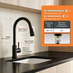 Touchless Motion Sensor Brushed Stainless Pull-Down Kitchen Faucet (Battery Powered)