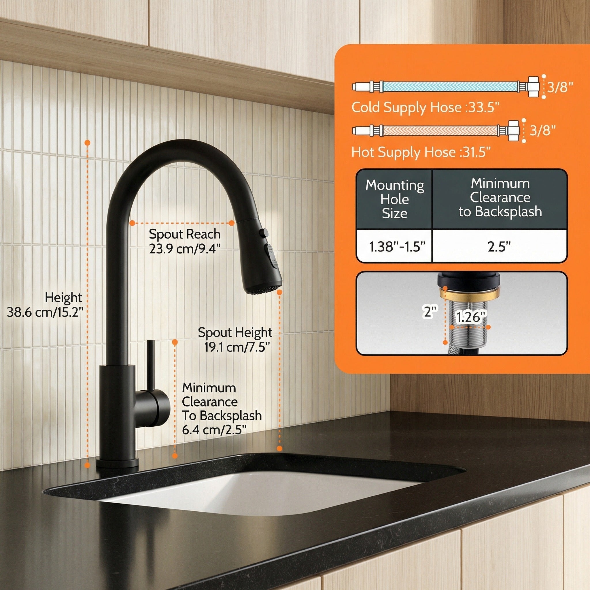 Touchless Motion Sensor Brushed Stainless Pull-Down Kitchen Faucet (Battery Powered)
